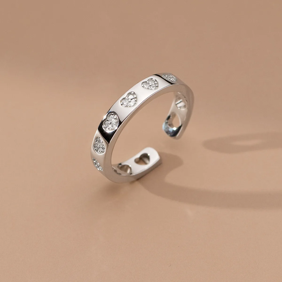 Girlbible  925 Sterling Silve Love Heart  Ring for Women Gift Zircon Simplicity Ins Korean Jewelry Dropshipping