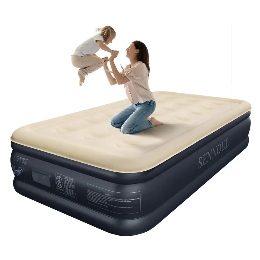 مرتبة هوائية مع مضخة مدمجة، سرير مفرد مطور، انكماش ذاتي قابل للنفخ لمدة دقتين، كحد أقصى 45.72 سم، قوي #1