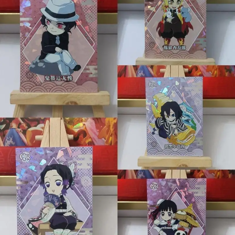 Anime Demon Slayer Kamado Tanjirou Agatsuma Zenitsu Hashibira Inosuke Kochou Shinobu Collectible Cards Birthday Gifts Toys