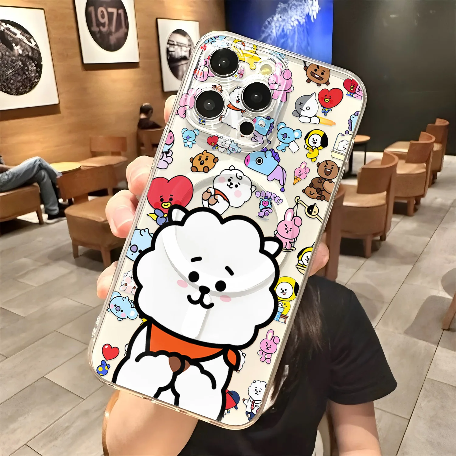Cartoon Cute Animals B-BT21 Hot Magnetic Phone Case For IPhone 17 16 15 14 13 12 11 8 7 Air Plus Pro Max XR Soft Clear Tpu Cover - view 5