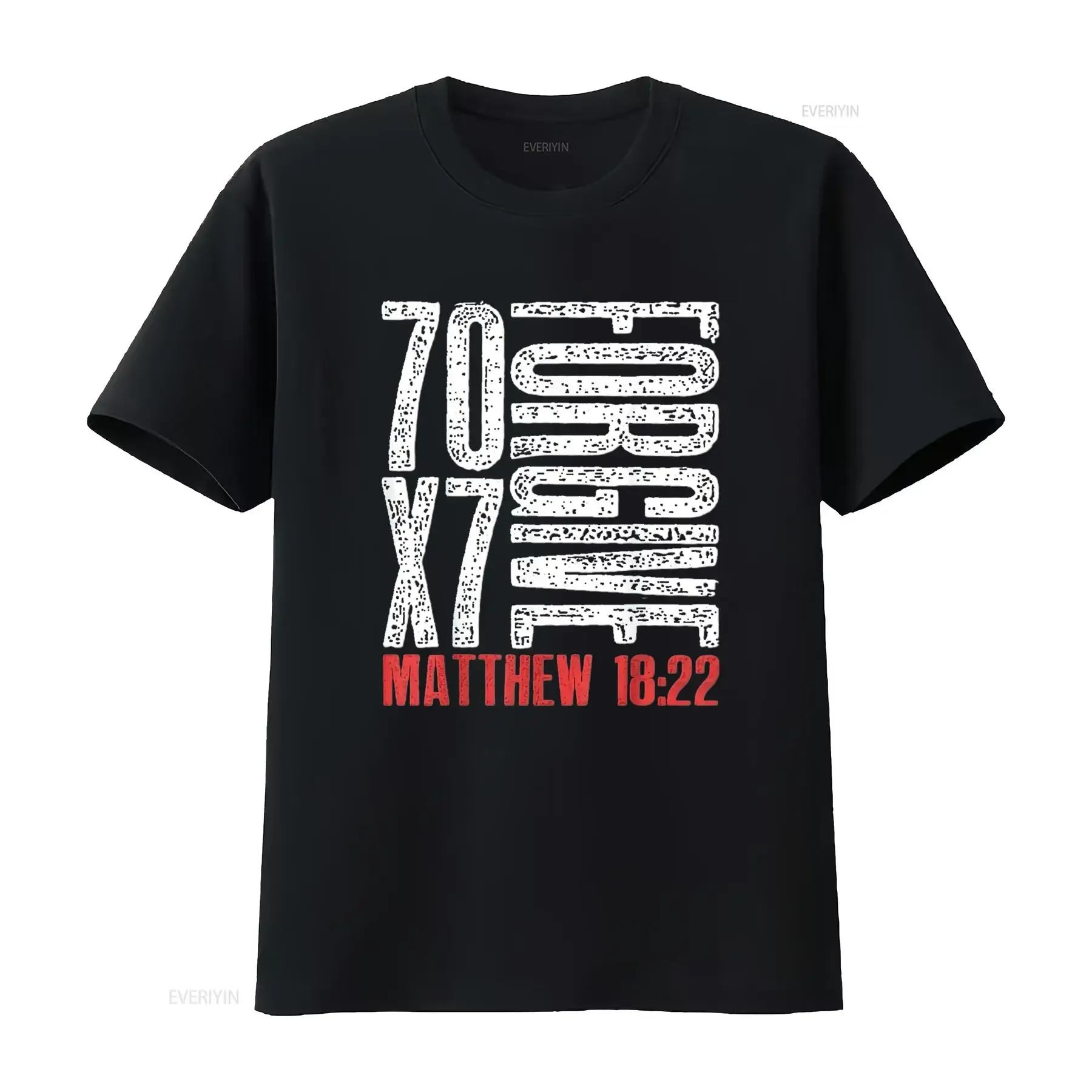 Мужская футболка Forgive 70X7 раз Seventy Seven Seven Jesus Matthew 18 22 черная 4X большая винтажная стираная модная дышащая слегка