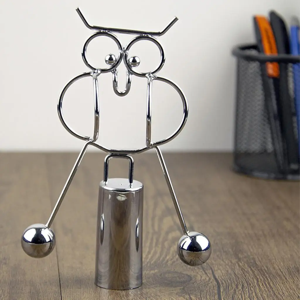 2xRevolving Swing Balance Physics Owl Shaped Perpetual Tumbler Toy Desktop