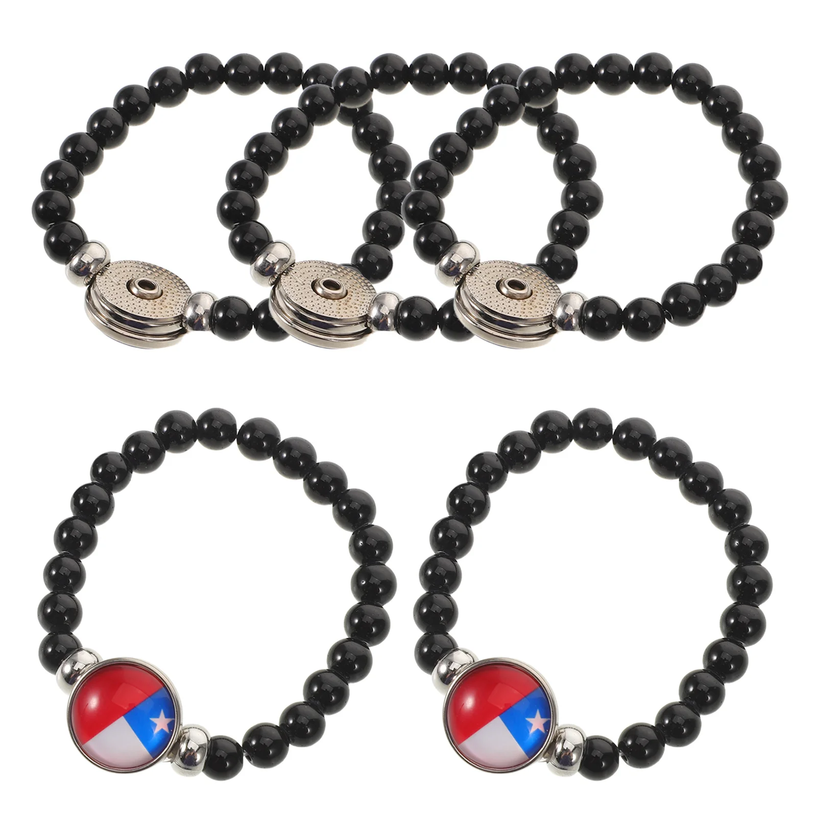 

5pcs International Friendship Bracelet Beaded Chile Flag Wristlet Stylish Daily Wear For Men Women National Day Gift Chain