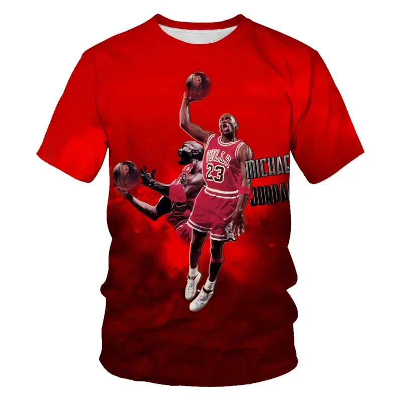 2023 Summer T-shirt Boy Basketball Star 3D Printed Fashion Boys and Girls T-shirt Street Sports Children\'s Tops Clothes For Kids