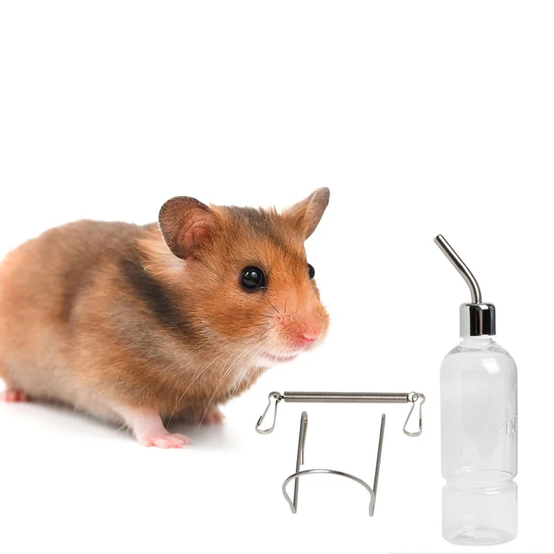 Hamster Hanging Water Bottle Leak-Proof Pet Auto Dispenser Plastic Easy to Fix for Dwarf Hamster Mouse Hedgehog 350ML