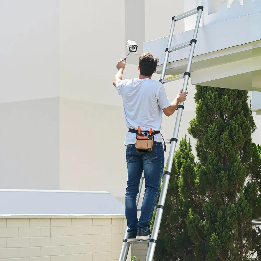 

Deliladder 3.8m Soft Close Aluminium Telescopic Ladder Standard Certified for Office Home Use