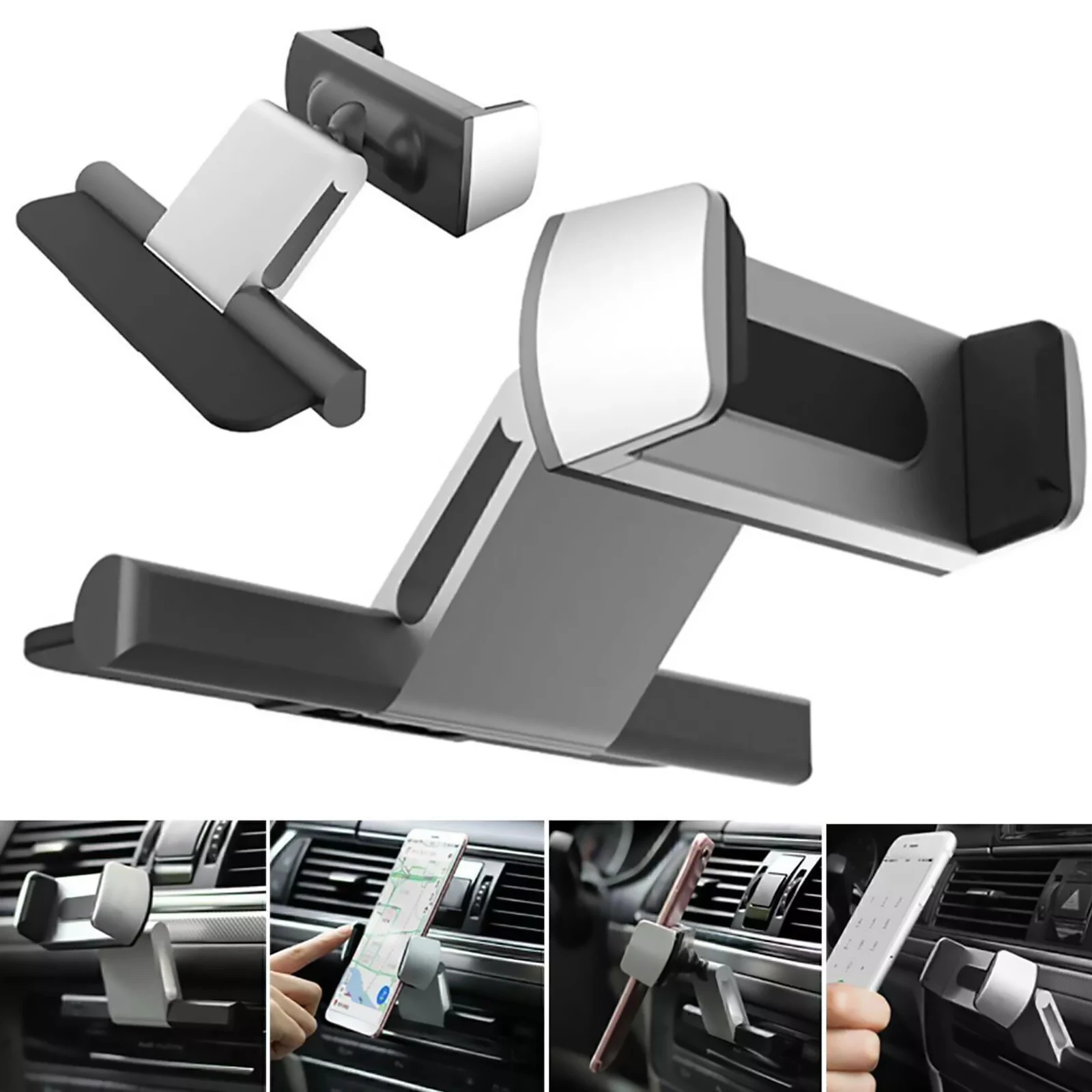 Suporte para Telefone de Carro para Slot de CD, Suporte de Alumínio para CD Player com Rotação de 360 Graus °   Suporte giratório para iPhone e Samsun