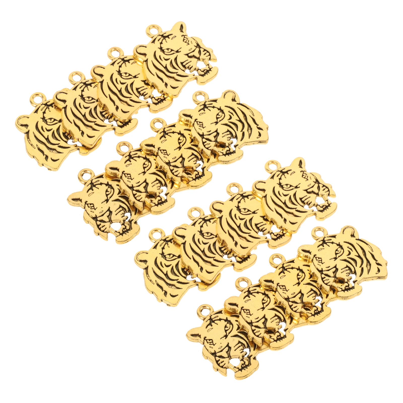 

30pcs Tiger Head Alloy Pendant Charm for Necklace Bracelet DIY Jewelry Making Crafts Gifts Vintage Accessories