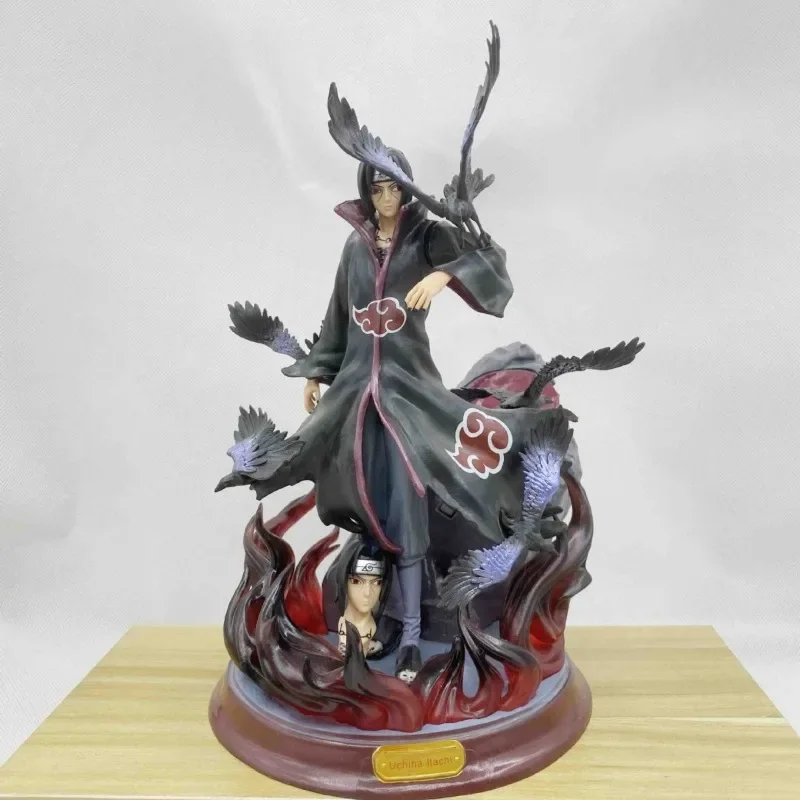 Naruto Crow Palace Itachi Uchiha Gk PVC Statue Action Figurine Desk Collectible Anime Model Toys Figures Gift  24CM