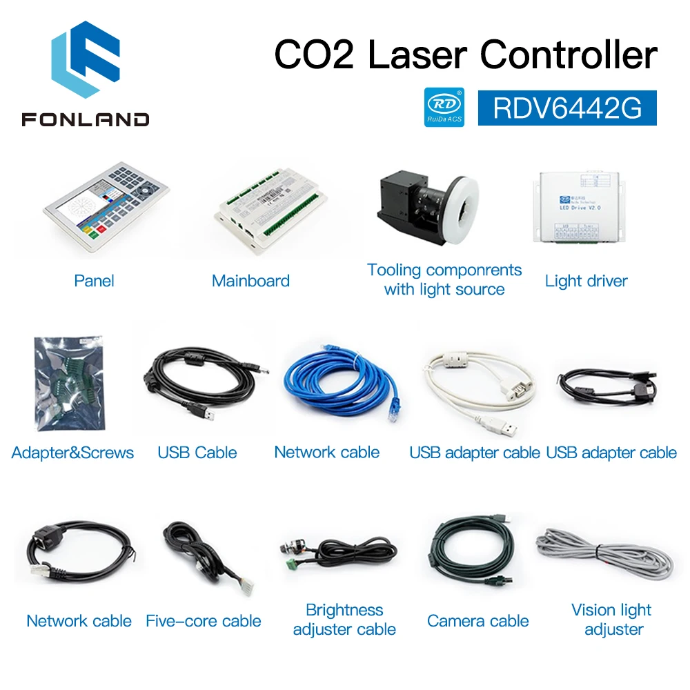 FONLAND RuiDa RDV6442G CCD CO2 Small Vision Laser Cutting & Engraving Control System Cutting Engraver Machines Support LightBurn