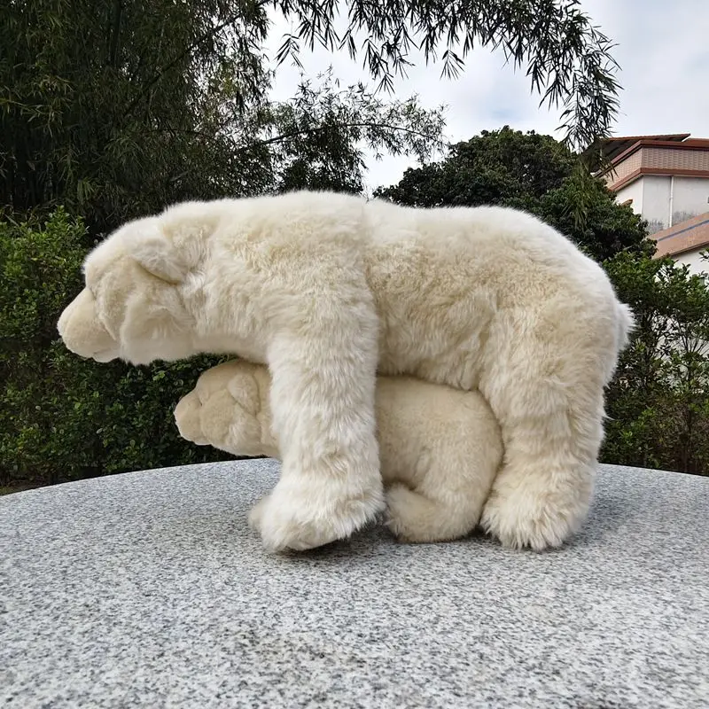 Simulatie Moeder en Kind Ijsbeer Knuffel Pop Schattige Grote Beer Pop Verjaardagscadeau Valentijnsdag Cadeau L44xH26cm