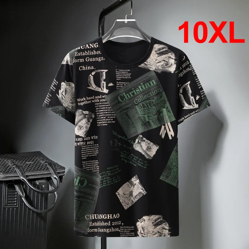 

Summer T Shirts Men Streetwear Fashion Letter Print Short Sleeve Tshirt Oversize Tees Tops Baggy T-shirts Plus Size 10XL HA084