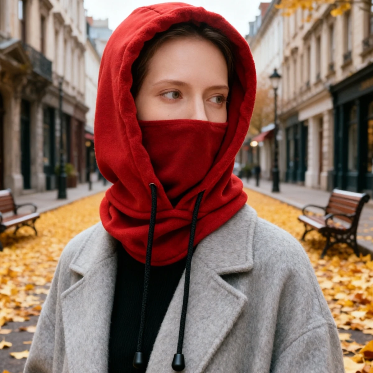Winter Thermal Fleece Hat Hooded Outdoor Windproof Cold Warm Skiing Face Mask Cap Men Women Neck Cycling Face Balaclava Caps