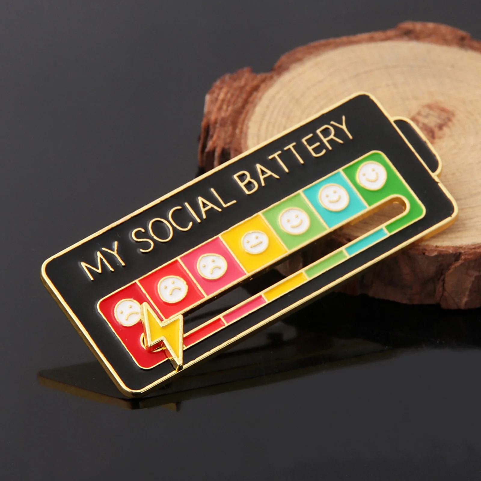 20pcs Emotions Enamel Pins My Social Battery Mood Tracker Metal Brooch Badges Fashion Jewelry Accessorie Gift Trendy Lapel