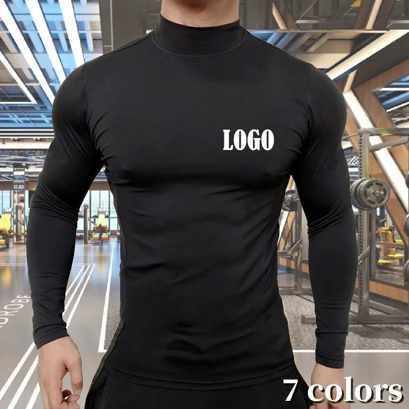 New Fashion Base Tee Shirt Men Slim Fit Knit High Neck Pullover Turtleneck Sweater Tops Shirt