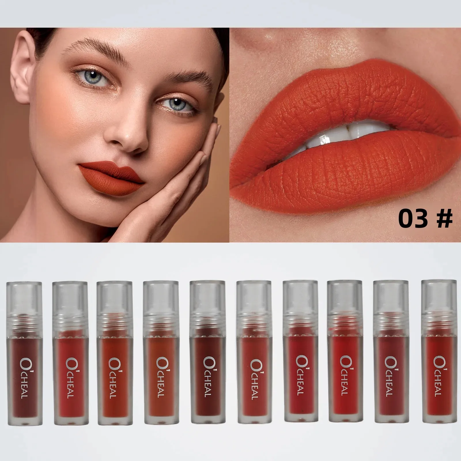 10PCS Matte Velvet Lip Gloss Set Hydrating Moisturizing Non-Sticky Liquid Lipstick Collection for Smooth Comfortable Lip Makeup