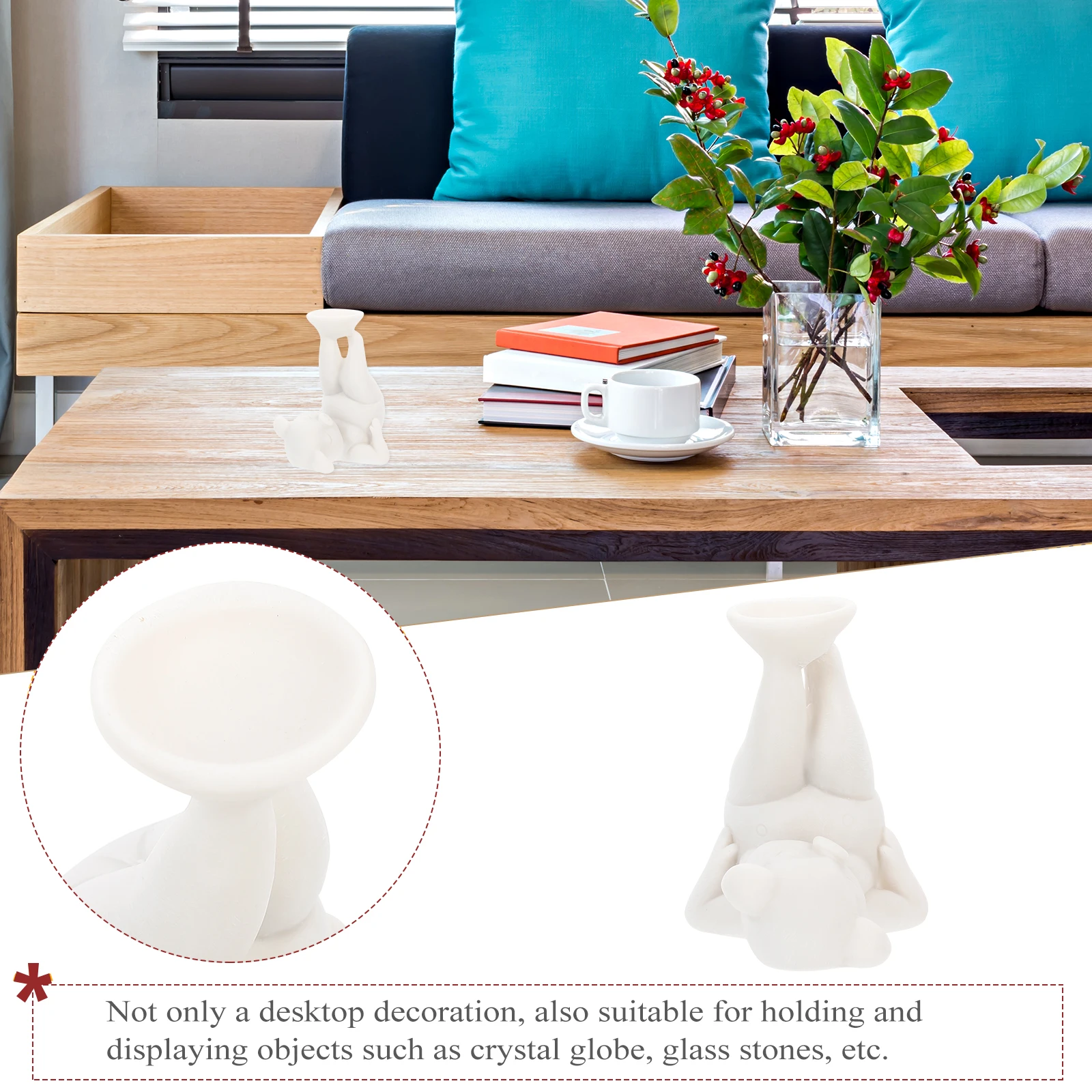 

Crystal Sphere Display Base Resin Pig Statue Home Office Decor Material Fine Craftsmanship Visual Effect Globe St Mini