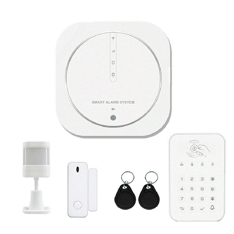 

Graffiti Burglar Alarm Intelligent WIFI+GSM Dual Network Alarm System Home Multifunction ABS Screenless Alarm Host