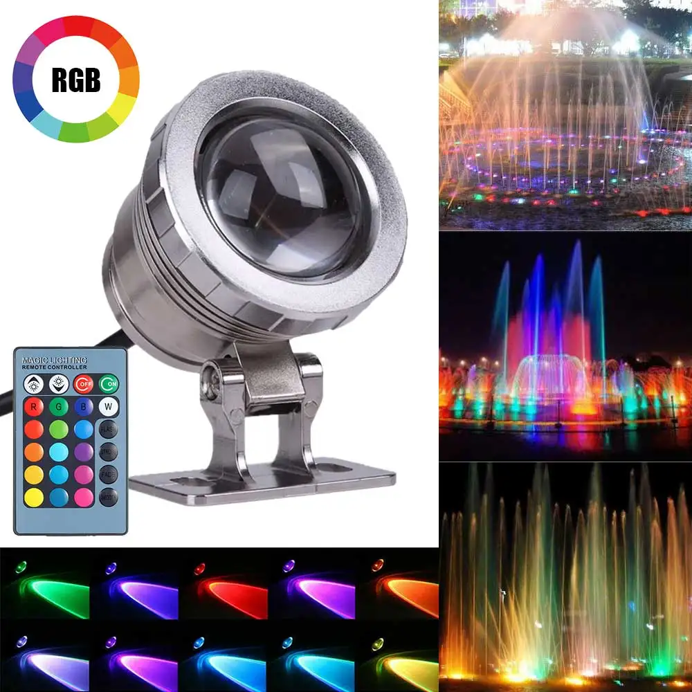 10W/15W 12V Rgb Led Light Waterproof Light Garden Fountain Pool Pond Spotlight