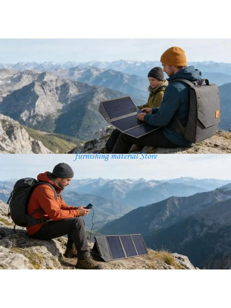 Y5GD Efficient Monocrystalline 40W Solar Device Pliable Transportable for Travel Quests