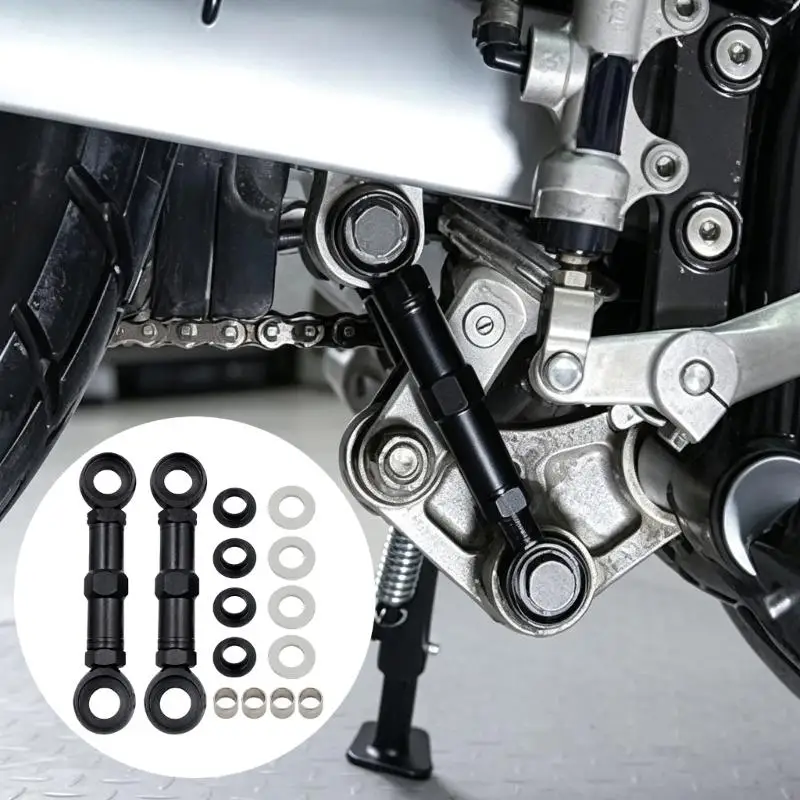 M76E Anschraubbarer Motorrad-Hinterradaufhängungs-Tieferlegungsarm mit Einstellbaren Gewindearmen, 2 Armen und Komplettem Montagematerial – Detail 7