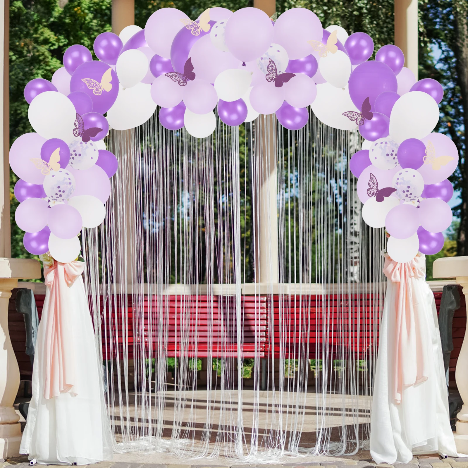 

Butterfly Themed Balloon Chain Purple Plastic Decorations Wedding Party Balloons Garland Kit Birthday Supplies Arch Baby Shower