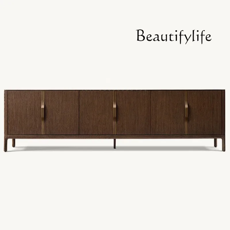 American-Style Solid Wood TV Cabinet Living Room Simple Hotel Audio-Visual Storage Sideboard Cabinet Customized Furniture