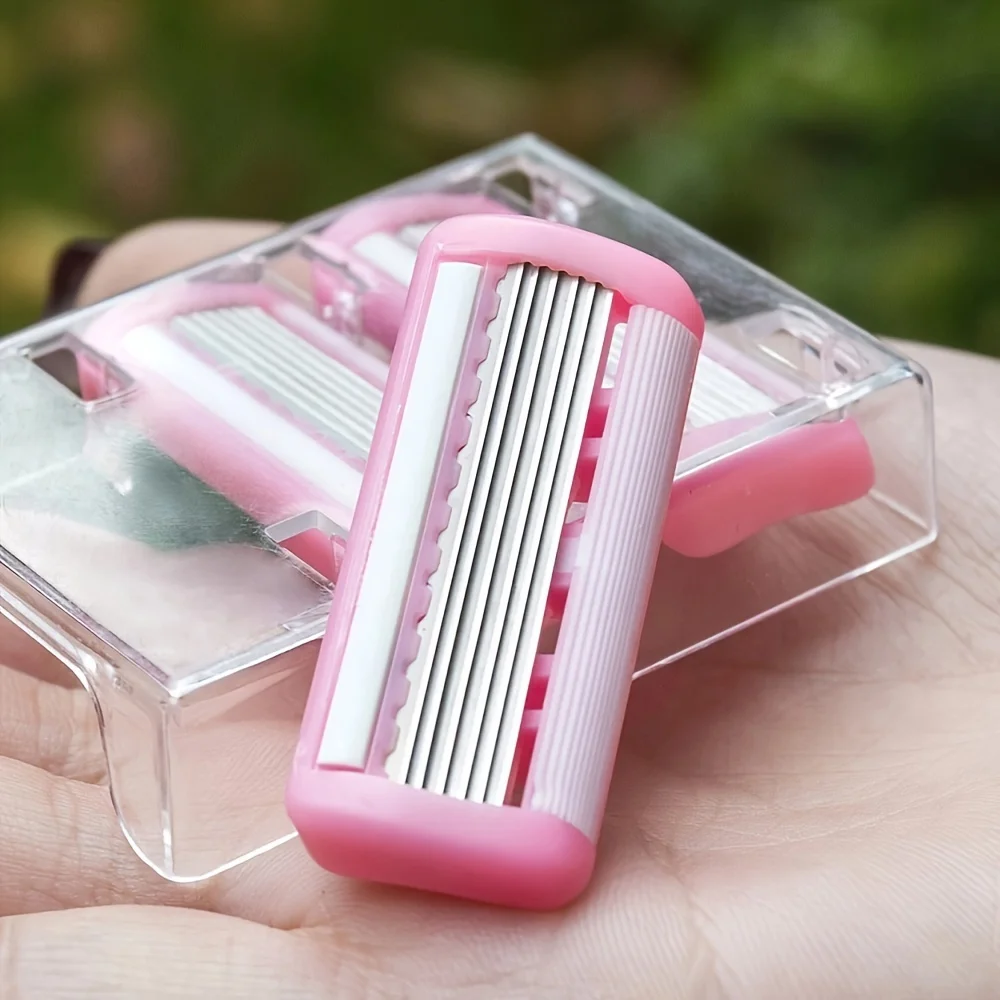 ماكينة حلاقة آمنة مكونة من 6 حواف لإزالة الشعر للرجال والنساء، شفرات حلاقة يدوية سهلة الحادة