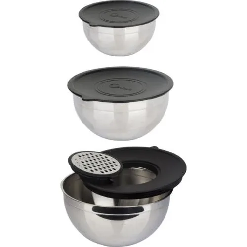 Acar Carat Steel 9 Piece Planed Mixing Container 17120 16-20-24 cm