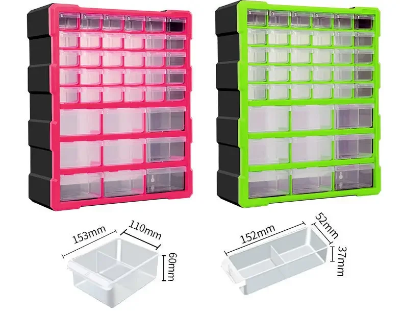 39 Lattice Drawer Type Plastic Tool Box Hardware Tool Storage Box Wall Hanging Screw Parts Classification Component Box