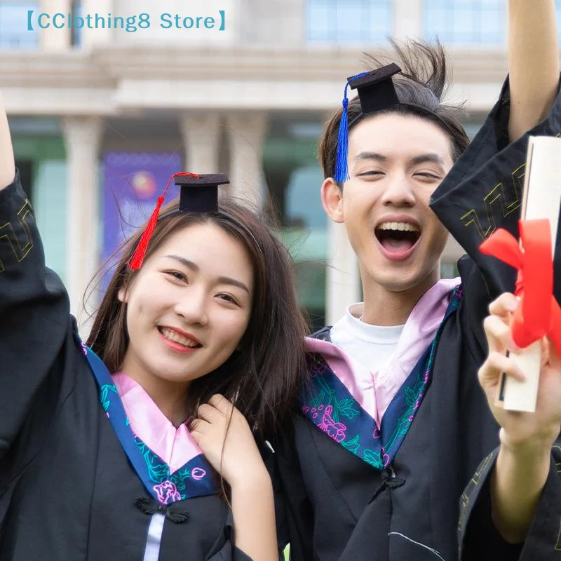 

2Pcs Graduation Tassel Hat Mini Doctoral Cap Clip Headband Graduation Hat Party Stereoscopic Headdress【AliS8】