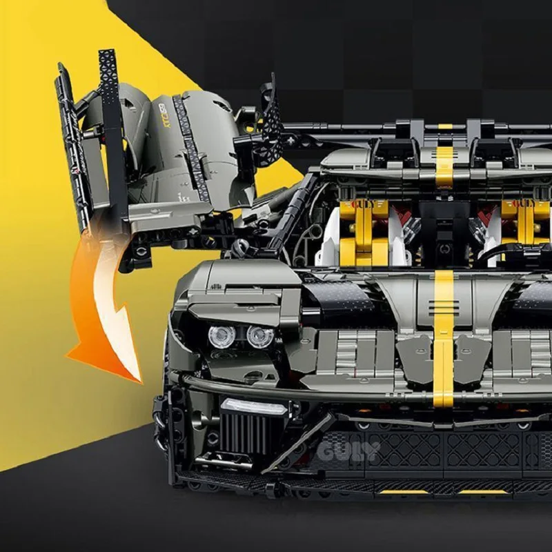 

Birthday Gift 3402pcs Hobbies Assembly Building Blocks MOC Technology 1:8 Black Supercar Building Blocks Assembly Toy