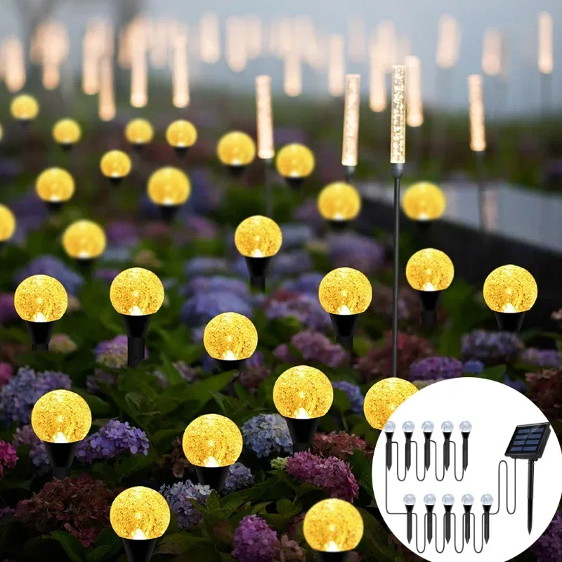 

Outdoor Solar Bubbles Lawn Lamp String Set 15/20/30LED Landscape Decoration Waterproof Leds Stake Lights Garden Yard Christmas