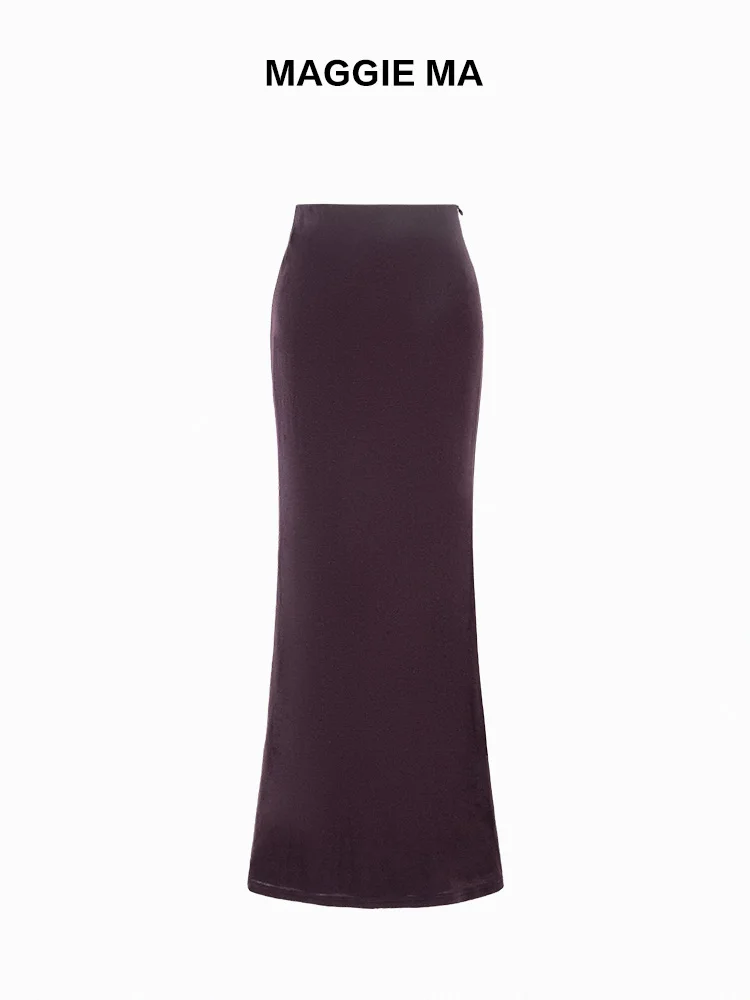 

Элегантная фиолетовая облегающая юбка с высокой талией Maggie Ma, женская утягивающая юбка-футляр, длинное платье-русалка для лета