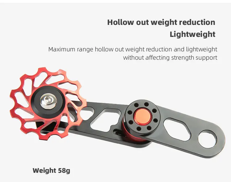 Für Singlespeed-Spannrolle, Fahrradkette, Aluminiumlegierungs-Führungsrolle, Kettenblattspreizer, Hinteres Schaltwerk, Reißverschluss – Detail 6