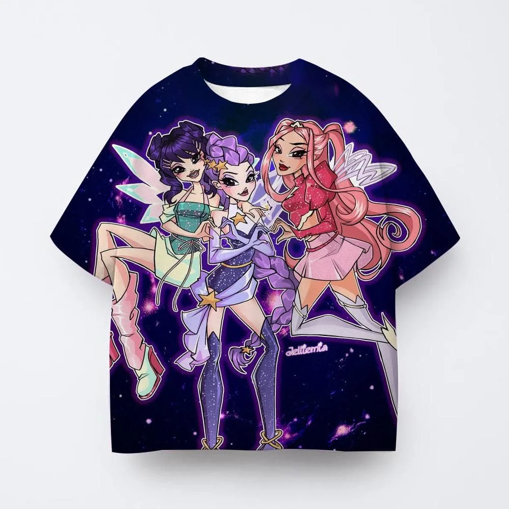 

Children's Adult K-pop Demon Hunter T-shirt Short Sleeve Purple Children's Anime Clothing Tiger Original Style T-shirt, Gift