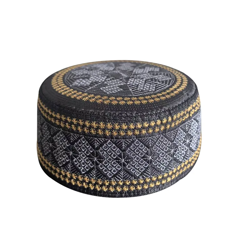 Chapéus de Oração Muçulmanos em Algodão com Bordado, Kippah Judaica, Chapéu Homme, Lenço de Cabeça Árabe, Topkippot, Turbante, Boné Saudita UAE