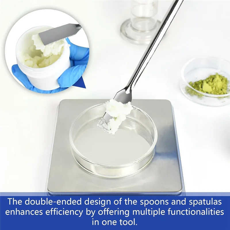 

RMWIN-Lab Spatula Micro Scoop Set Stainless Steel Lab Tool Forpowders Gel Cap