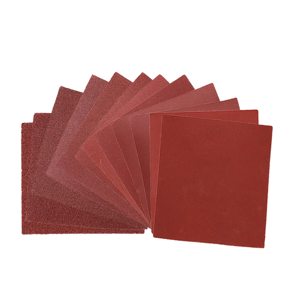10/50/100Pcs 110x100mm 샌드페이퍼 플로킹 샌딩 패드 40-1000 그릿 샌드페이퍼 목재 금속 Cae 벽용 연마 연마 도구