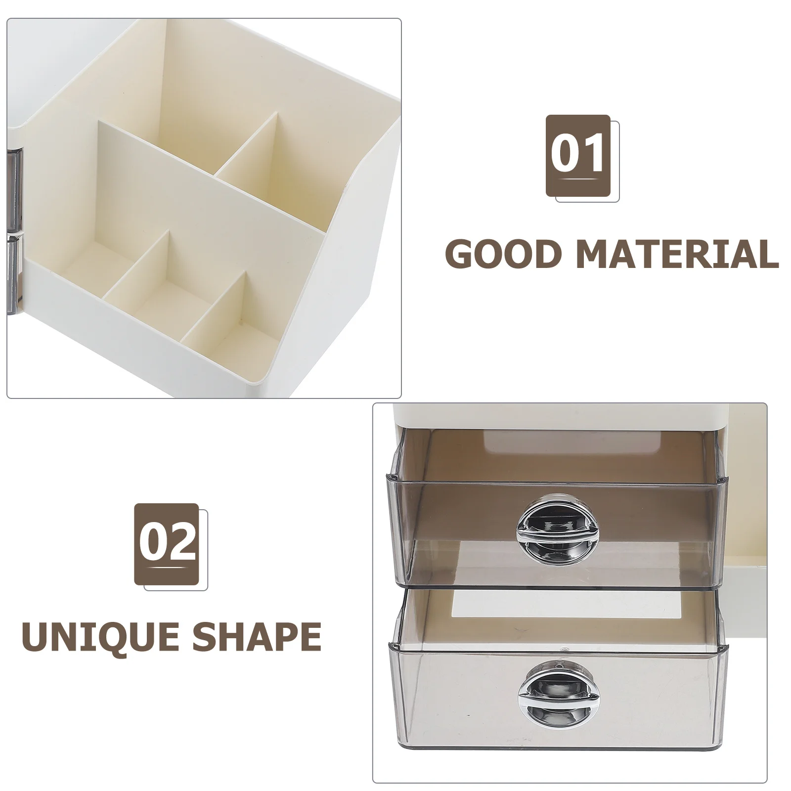 Drawer Style Makeup Storage Box Clear Organizer Multifunction Desk Storage Holder for Vanity Bedroom Dorm