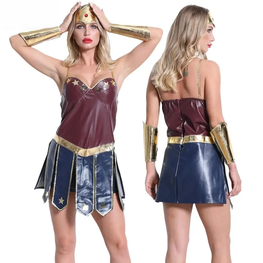 

Женский костюм гладиатора на Хэллоуин, карнавальный наряд воина, S-3XL, доспехи для косплея, костюм для тематических вечеринок, нарядная одежда в стиле аниме Con