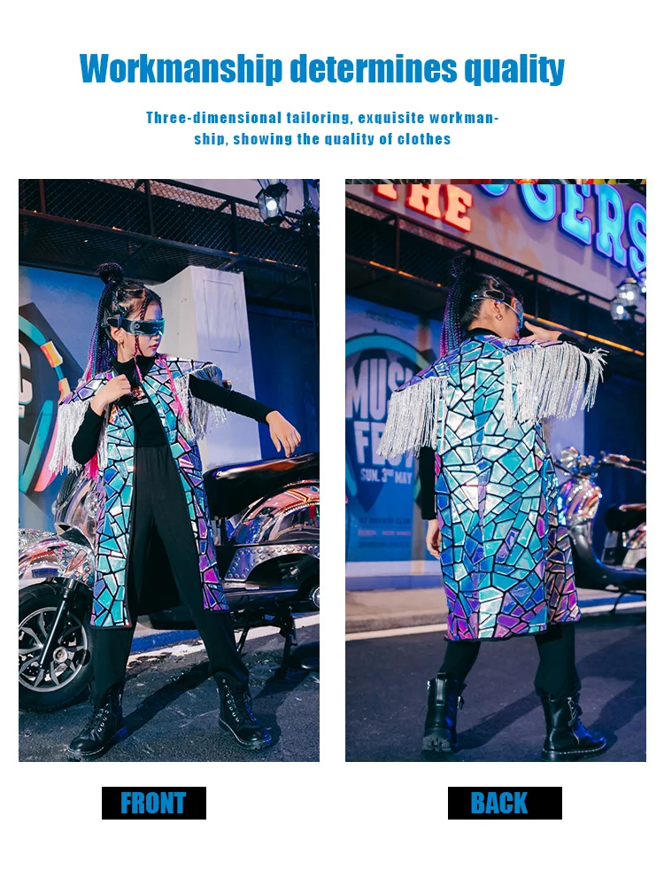 Clothing Model Fashion Kids Jazz Dance Suit Urban Dance Girl Costume Children K-pop Hip-hop Outfits Catwalk Performance