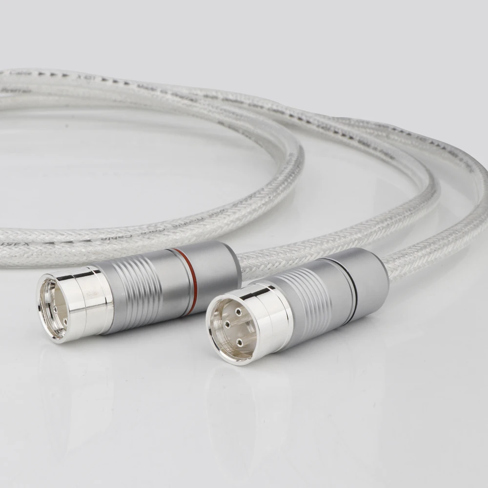 Preffair X451 99.998% Pure Silver XLR/RCA Balanced Cable HiFi Audio Interconnect Solid PSS Pure Silver Wire Silver-Plated Plug