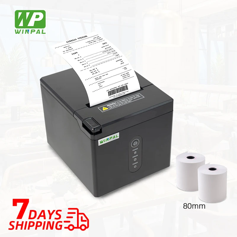 

Winpal WP-Y1 80mm Receipt Printer for Small Business 260mm/s Desktop Support Wall Mounted Printer POS Thermal Ticket Printer