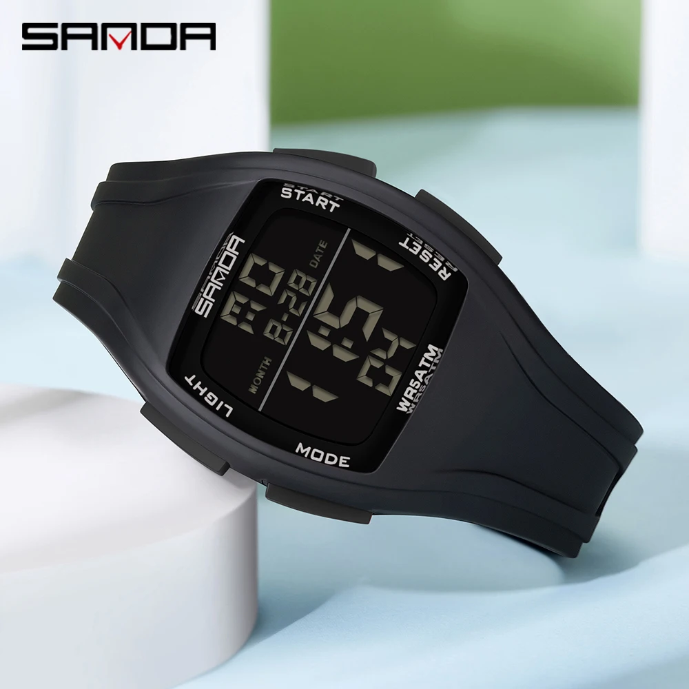 Fashion SANDA New 9054 Student Electronic Watch Sports Multifunctional Waterproof LED Single Display Student Electronic Watch