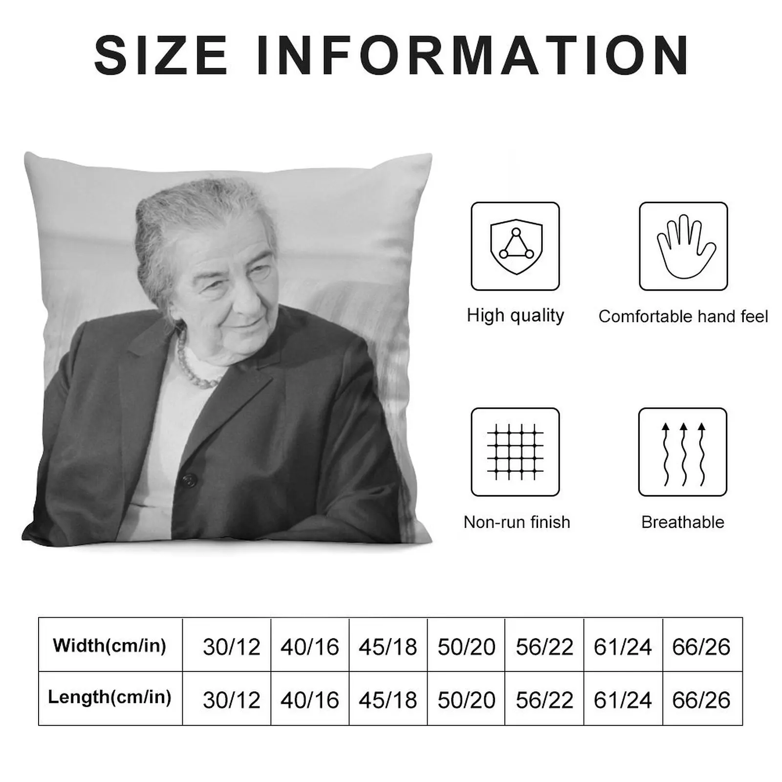 Golda Meir - Israeli Prime Minister Throw Pillow autumn pillowcase Elastic Cover For Sofa Cushion Child pillow