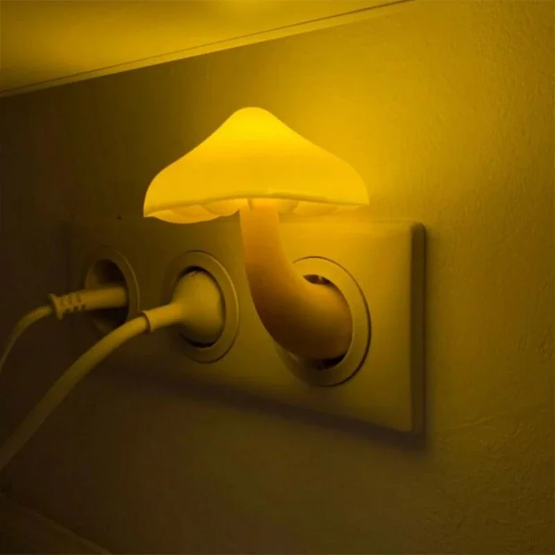 Creative Mushroom Remote Control Switch Night Light Led Plug-In Cartoon Children\'S Bedroom Sleep Eye Protection Night Light Gift