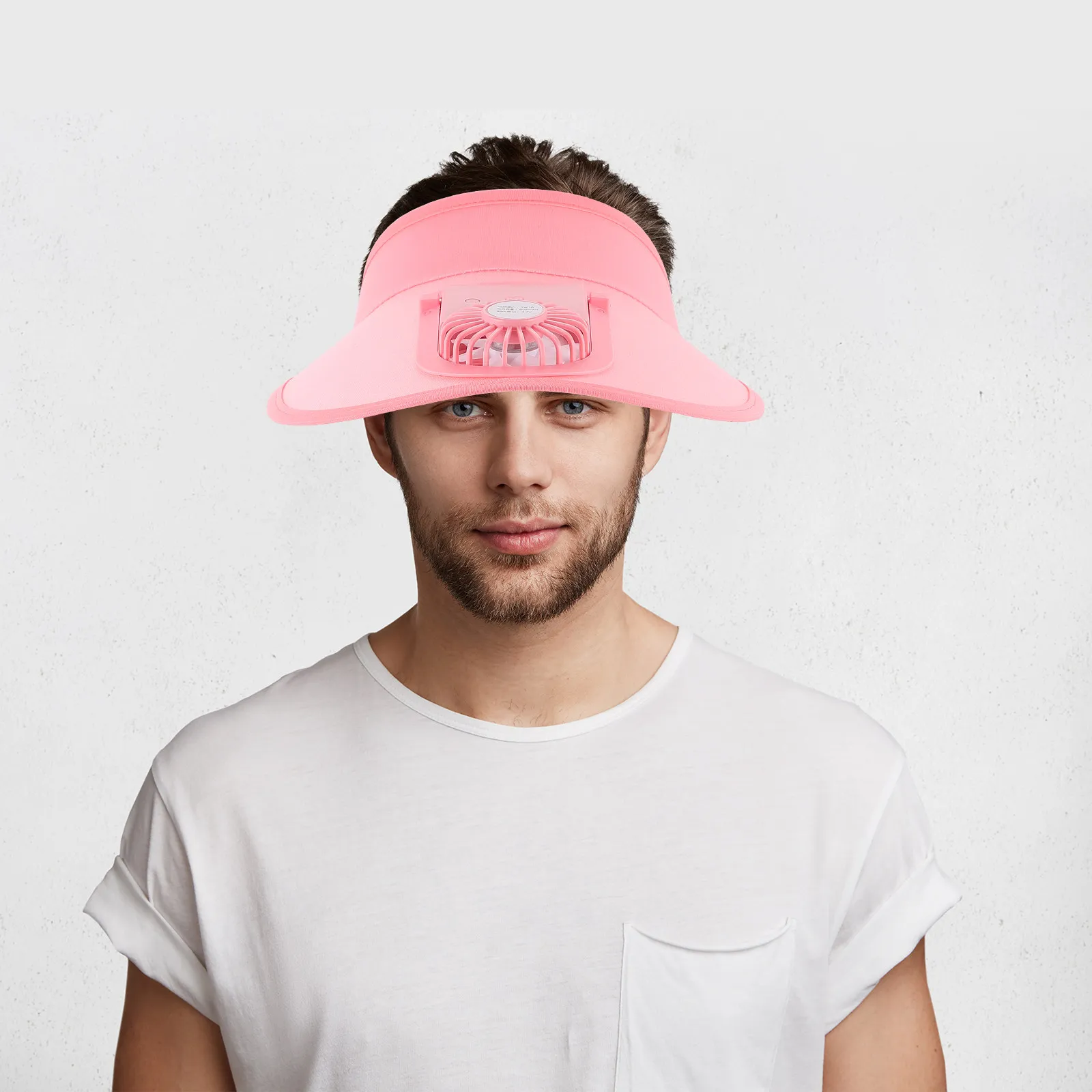 1Pcs Premium Long-Lasting Summer Cooling Fan Visor Hat with 3-Speed USB Rechargeable Fan Comfort Fit Sun Shade Cap for Hiking