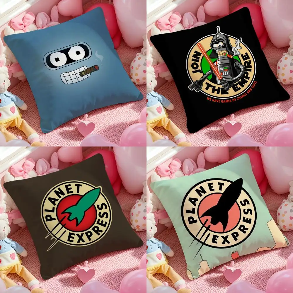 Funda de cojín con estampado de Anime Comedy Futurama Bender, funda de almohada para sala de estar, funda de cojín para sofá y decoración de dormitorio