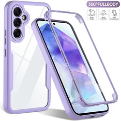 360 Full Screen Protection HD Transparency Phone Cover Case for Samsung A55 A35 A25 A15 A05S A73 A72 A71 A54 A53 A52 A51 4G 5G